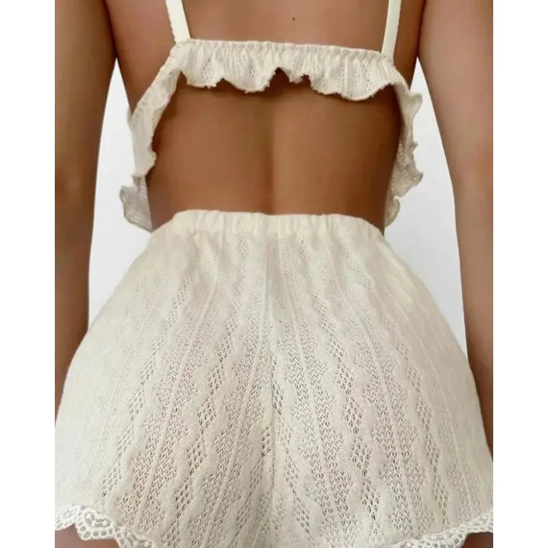 Lace Trim Cami & Shorts Set
