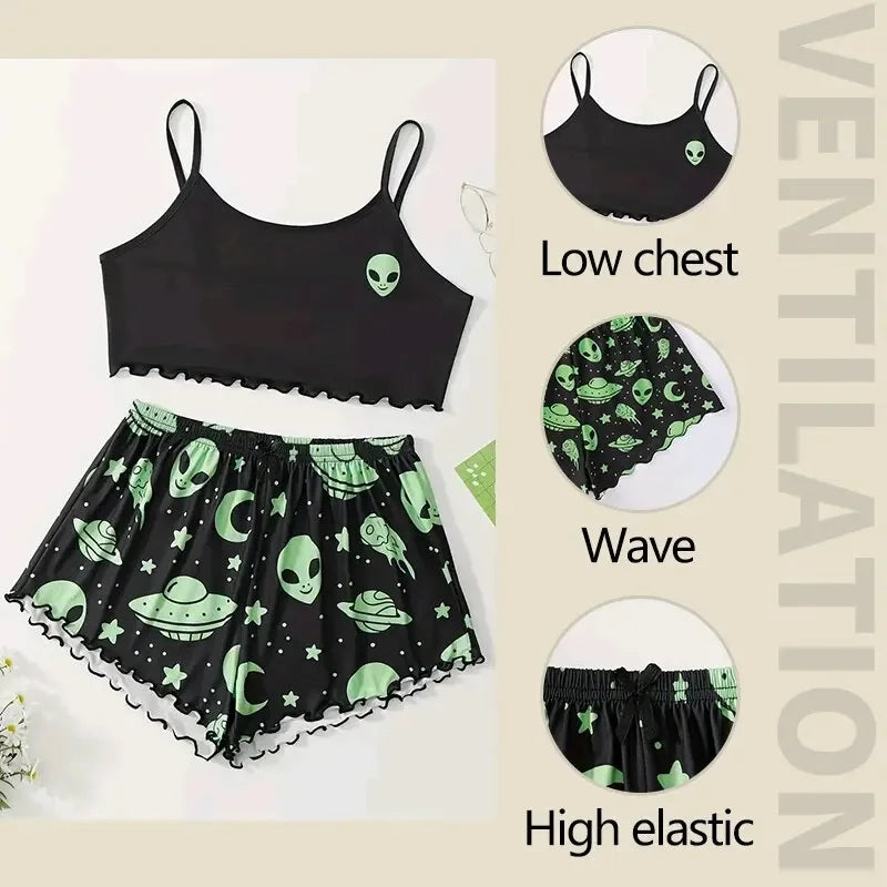 Printed Cami & Shorts Pajama Set