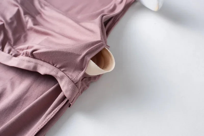 Summer new women's modal pajamas two-piece vest + shorts with chest pad lingerie seamless cup camisole homewear set pajama