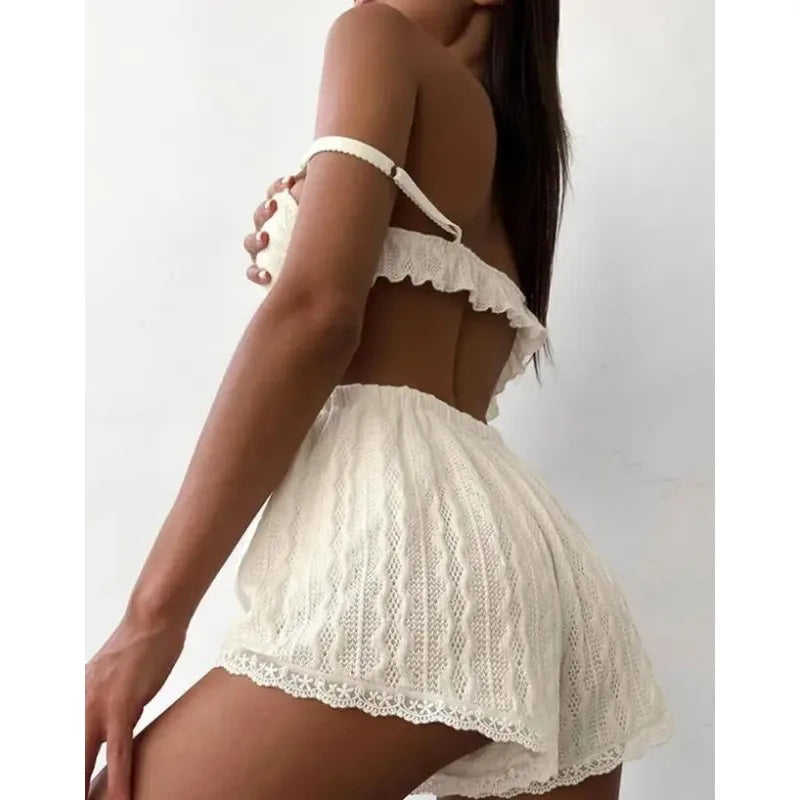 Lace Trim Cami & Shorts Set