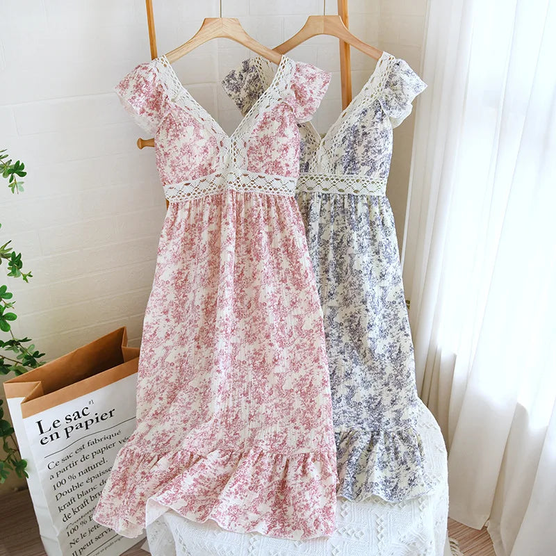 Cotton V-Neck Nightgown