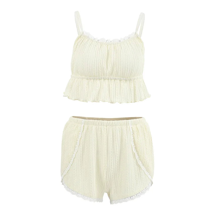 Lace Trim Cami & Shorts Set