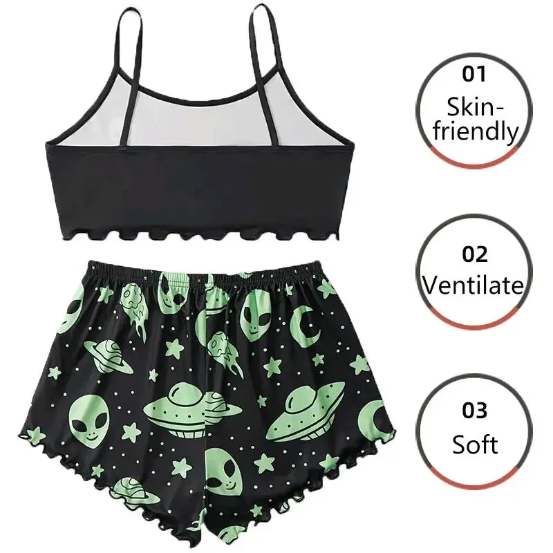 Printed Cami & Shorts Pajama Set