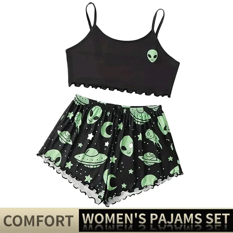 Printed Cami & Shorts Pajama Set